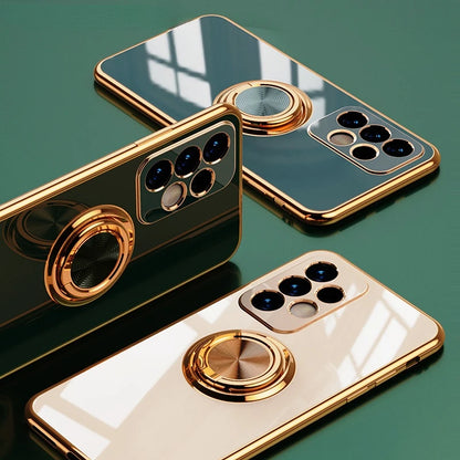 Luxury Soft Gel Galaxy Case with Plated Ring Holder