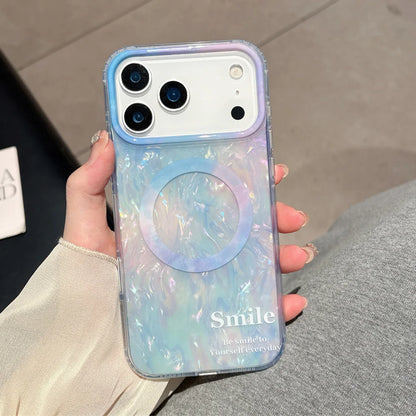Colorful Aurora Shell Pattern Magnetic iPhone Case