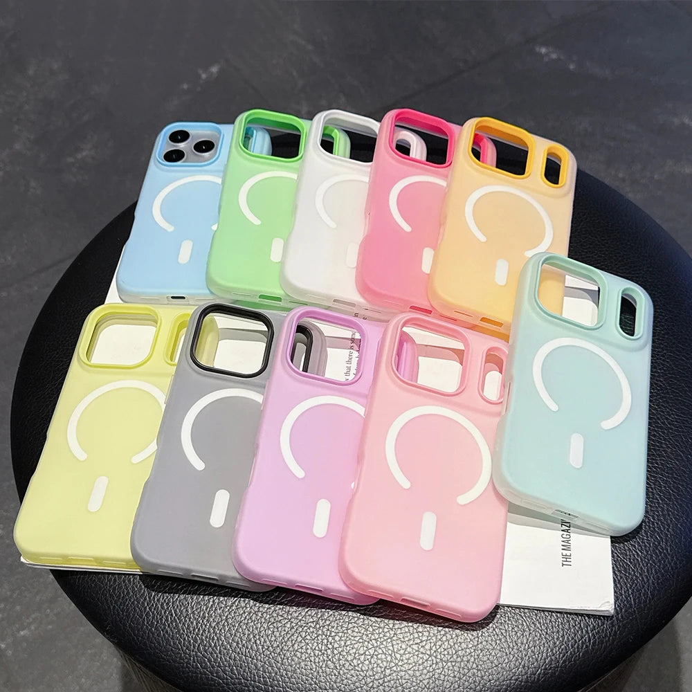 Original Candy Color 2IN1 For MagSafe Wireless Charging iPhone Case