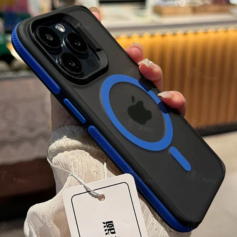 New Bicolor Matte Frosted Magnetic Phone Case For iPhone