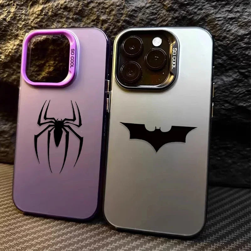 Luxury Marvel Batman's Spider-Man Plating Hard Case for iPhone