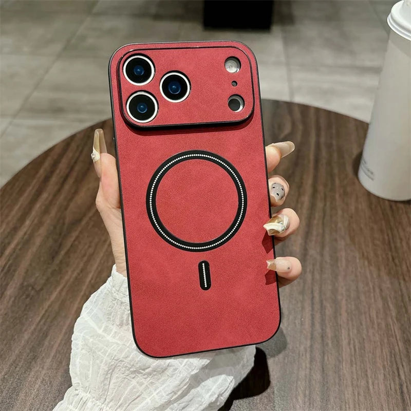 MagSafe Leather Shockproof Phone Cases For iPhone